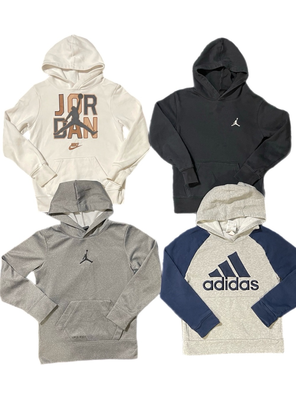Bundle of FOUR Boy’s Hoodies - 3 Jordan Hoodies & 1 Adidas Hoodie
